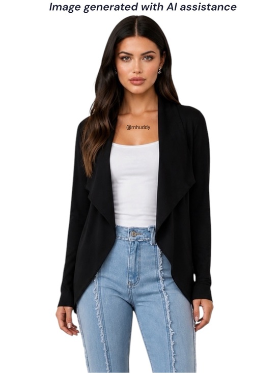 James Perse Jackets & Blazers - James Perse L black cotton French terry open jacket